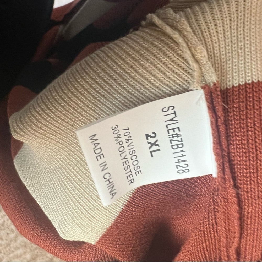 Loose Fit Orange Stripe Long Sleeve Knit Top – Cozy, Stylish & Effortless - Picture 8 of 8